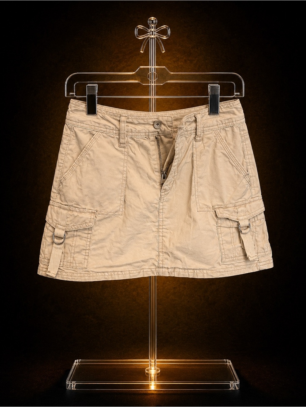 Casual Cargo Mini Skirt in Khaki - Women